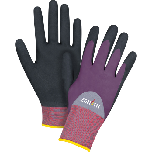 Gants enduits de premi&egrave;re qualit&eacute; ZX-2, 9/Grand, R&ecirc;vetement Nitrile/Mousse de nitrile, Calibre 18, Enveloppe en Nylon Rideout Tool & Machine Inc.