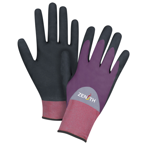 Gants enduits de premi&egrave;re qualit&eacute; ZX-2, 10/T-Grand, R&ecirc;vetement Nitrile/Mousse de nitrile, Calibre 18, Enveloppe en Nylon Rideout Tool & Machine Inc.