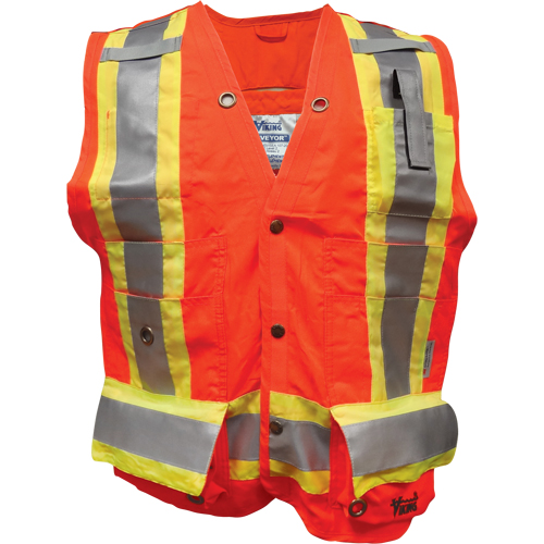 Surveyor FR Safety Vest, High Visibility Orange, Small, Polyester Rideout Tool & Machine Inc.
