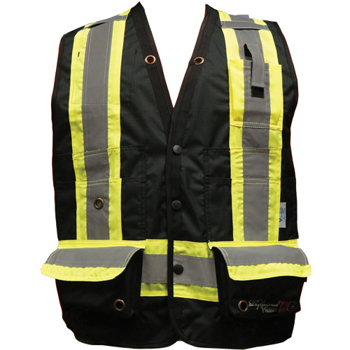 Fire Retardant Surveyor Safety Vest, Black, Small, Polyester Rideout Tool & Machine Inc.