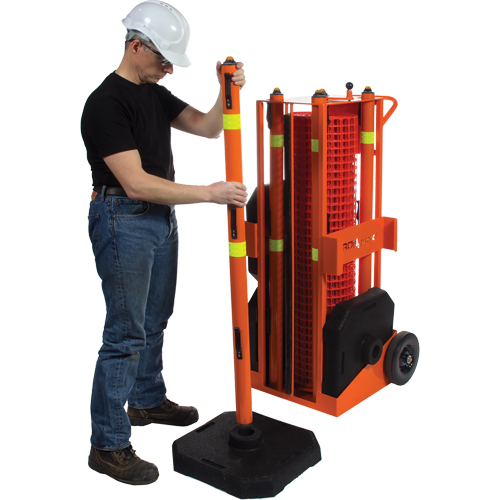 Portable Safety Zone, 100' L, Steel, Orange Rideout Tool & Machine Inc.