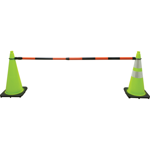 Barre pour c&ocirc;ne de circulation r&eacute;tractable, Longueur d&eacute;ploy&eacute;e de 7' 5'', Noir/Orange Rideout Tool & Machine Inc.