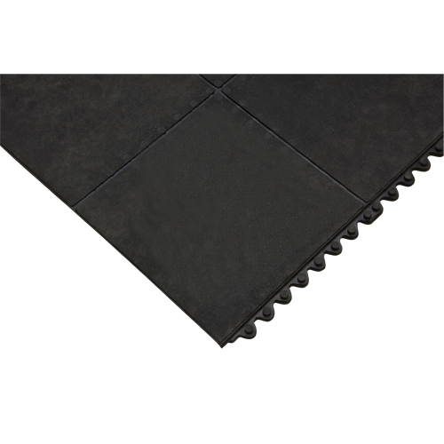 Tapis antifatigue, Lisse, 3' x 3' x 1/2", Noir, Caoutchouc naturel Rideout Tool & Machine Inc.