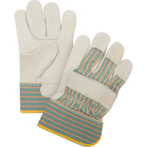 Abrasion-Resistant Fitter's Gloves, Medium, Grain Cowhide Palm Rideout Tool & Machine Inc.