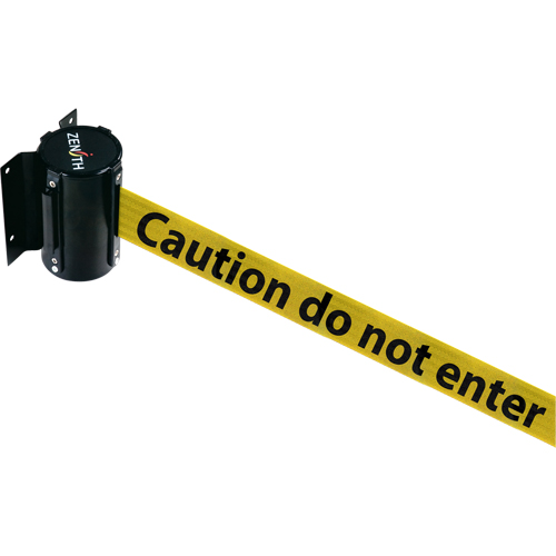 Wall Mount Barrier, Steel, Screw Mount, 7', Black/Yellow Tape Rideout Tool & Machine Inc.