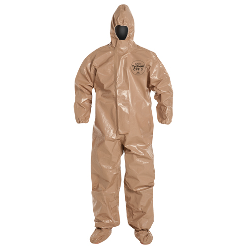 Tychem&reg; 5000 Protective Hooded Coveralls, Small, Brown Rideout Tool & Machine Inc.