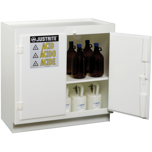 Solid Polyethylene Acid Cabinets, 6 x 0.66043 Gal., 36" x 35.75" x 21.75" Rideout Tool & Machine Inc.