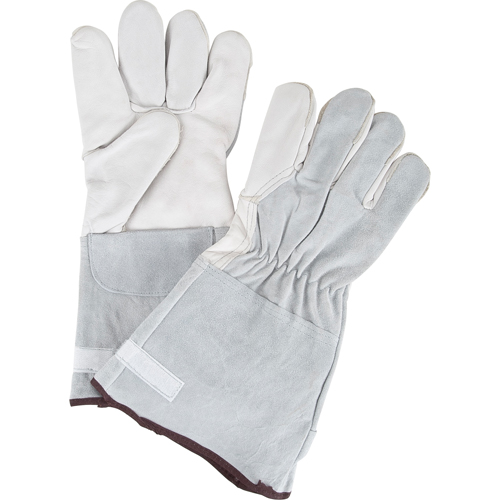 Gants de travail doubl&eacute;s pour l'hiver &agrave; dext&eacute;rit&eacute; ultime, Grand, Paume en Cuir fleur de ch&egrave;vre, Doublure en Molleton Rideout Tool & Machine Inc.