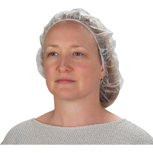Non-Woven Bouffant Caps, Polypropylene, 21"/Large, White Rideout Tool & Machine Inc.