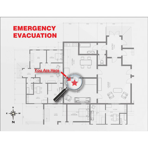 Evacuation Map Holder Clear Insert Rideout Tool & Machine Inc.