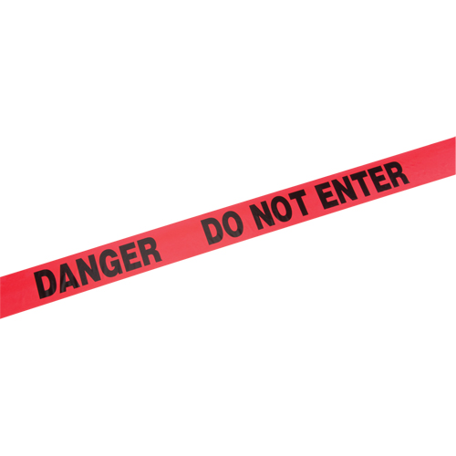Rubans standards pour barricades, Anglais, 3" la x 1000' lo, 2 mils, Rouge Rideout Tool & Machine Inc.