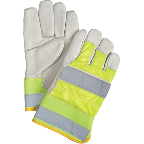 Gants d'ajusteur orange haute visibilit&eacute; &agrave; chaleur sup&eacute;rieure, Grand, Paume en Cuir fleur de vache, Doublure en Thinsulate Rideout Tool & Machine Inc.