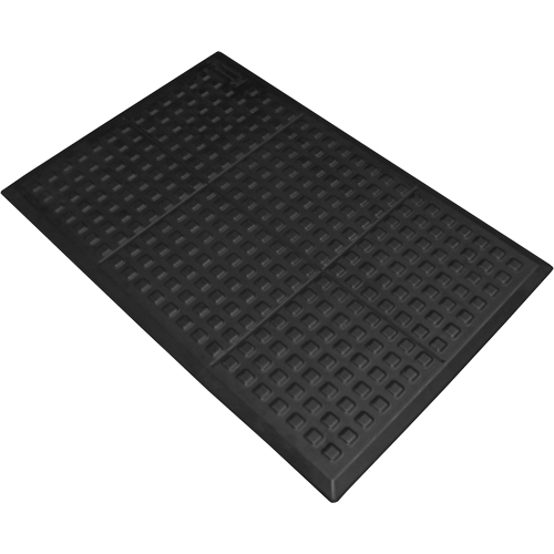 Tapis antifatigue Connect No 502 Rejuvenator pour poste de travail simple, Polyur&eacute;thane, 3' la c, 5' lo, 5/8" &eacute;paisseur, Noir Rideout Tool & Machine Inc.