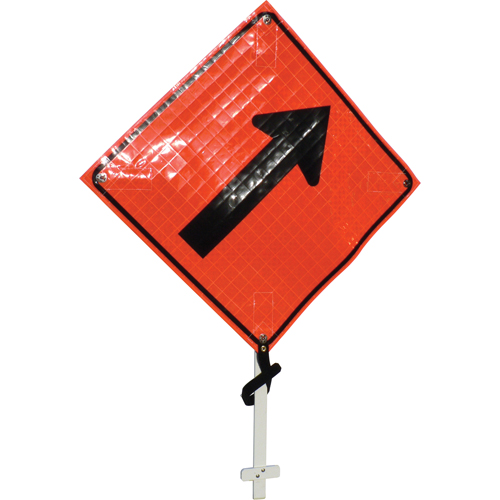 Enseigne sur poteau fl&egrave;che oblique vers la droite, 24" x 24", Vinyle, Pictogramme Rideout Tool & Machine Inc.
