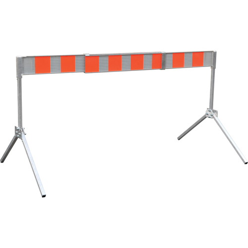 Street Barricade, A-Frame, 6' L x 5-1/2" H, Orange/White Rideout Tool & Machine Inc.