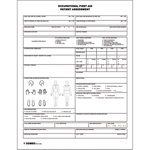 Patient Assessment Chart Rideout Tool & Machine Inc.