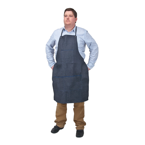 Apron, Cotton, 38" L x 28" W, Blue Rideout Tool & Machine Inc.