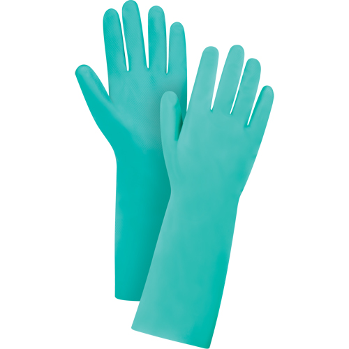 Gants r&eacute;sistants aux produits chimiques &agrave; prise en losange, Taille 10, 13" lo, Nitrile, 22 mils Rideout Tool & Machine Inc.