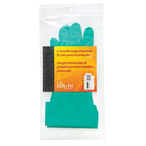 Diamond-Grip Chemical-Resistant Gloves, Size 9, 13" L, Nitrile, Flock-Lined Inner Lining, 13-mil Rideout Tool & Machine Inc.