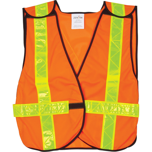 Veste de s&eacute;curit&eacute; d'usage standard, Orange haute visibilit&eacute;, T-Grand, Polyester Rideout Tool & Machine Inc.
