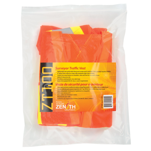 Veste de s&eacute;curit&eacute; pour arpenteur, Orange haute visibilit&eacute;, Grand, Polyester Rideout Tool & Machine Inc.