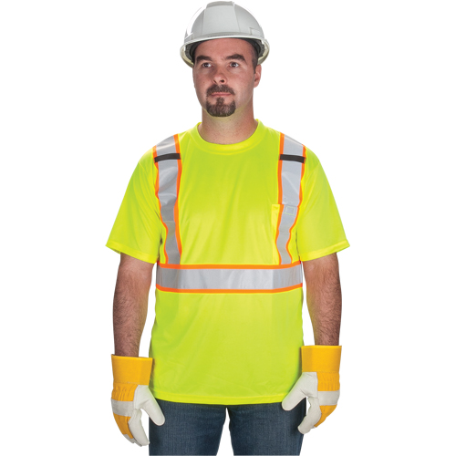 CSA Compliant T-Shirt, Polyester, Large, High Visibility Lime-Yellow Rideout Tool & Machine Inc.