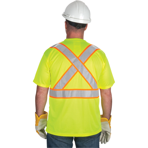CSA Compliant T-Shirt, Polyester, Large, High Visibility Lime-Yellow Rideout Tool & Machine Inc.