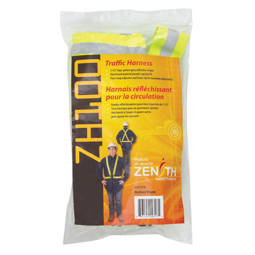 Standard-Duty Safety Harness, High Visibility Lime-Yellow, Silver Reflective Colour, Medium Rideout Tool & Machine Inc.