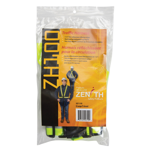 Standard-Duty Safety Harness, High Visibility Lime-Yellow, Silver Reflective Colour, X-Large Rideout Tool & Machine Inc.