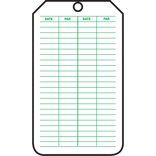 &eacute;tiquettes de s&eacute;curit&eacute; d'inspection et de contr&ocirc;le de l'&eacute;tat de l'&eacute;quipement, Papier cartonn&eacute;, 3-1/8" la x 5-7/8" h, Français Rideout Tool & Machine Inc.