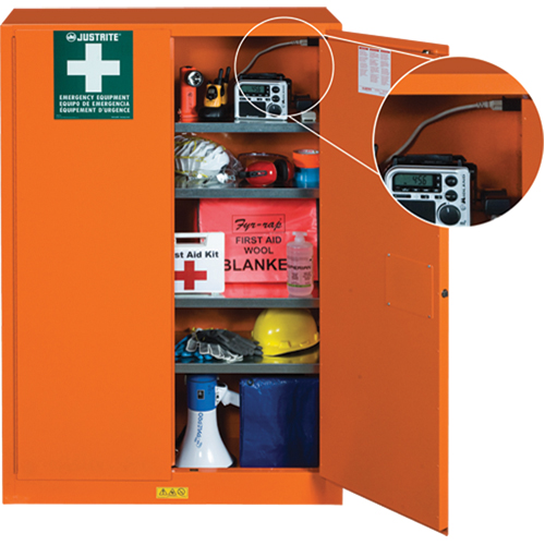 Armoires de rangement pour pr&eacute;paration aux situations d'urgence, Acier, 4 Tablettes, 65" h x 43" la x 18" P, Orange Rideout Tool & Machine Inc.