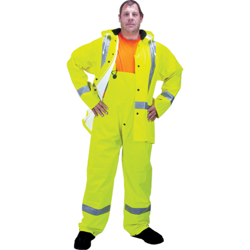 RZ900 Premium Traffic Rain Suit, Polyester, Small, High Visibility Lime-Yellow Rideout Tool & Machine Inc.