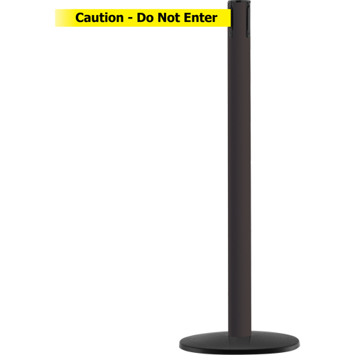 Advance TensaBarrier&reg; Barrier Post, Steel, 36" H, Black/Yellow Tape, 7.5' Tape Length Rideout Tool & Machine Inc.