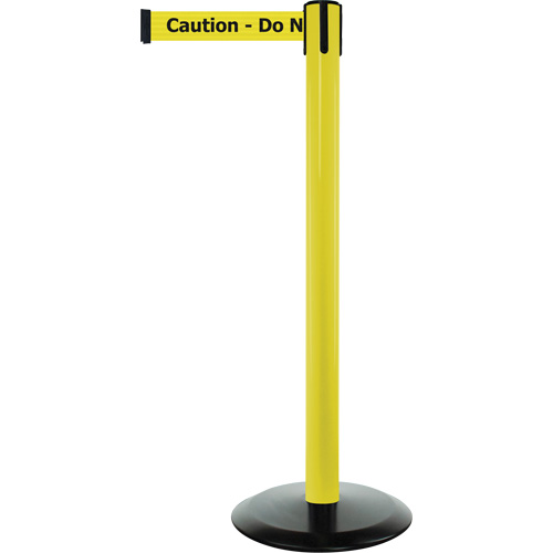 Montant pour syst&egrave;me Advance TensaBarrier, Acier, 36" h, Ruban Noir/Jaune, Longueur du ruban 7,5' Rideout Tool & Machine Inc.