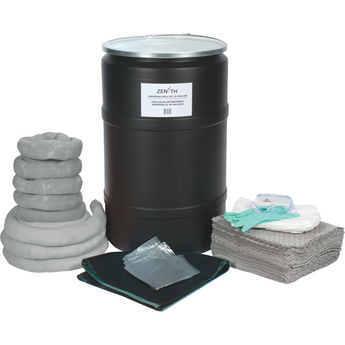 Trousse de lutte contre les d&eacute;versements, Universel, Baril, Absorbance de 55 gal. US Rideout Tool & Machine Inc.