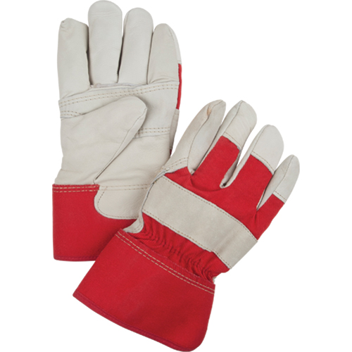 Gants d'ajusteur rouge & blanc doubl&eacute;s pour l'hiver, Grand, Paume en Cuir fleur de vache, Doublure en Boa Rideout Tool & Machine Inc.