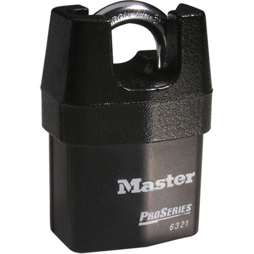 ProSeries&reg; Shrouded Padlock, Black, Keyed Different, Laminated Steel, 2-3/8" Width Rideout Tool & Machine Inc.