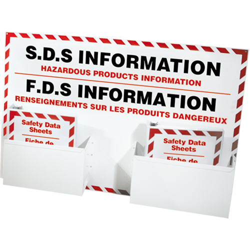 Postes d'information de fiches de donn&eacute;es de s&eacute;curit&eacute;, Anglais & français, Compris reliures Rideout Tool & Machine Inc.