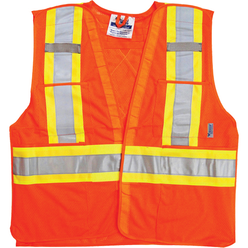 Traffic Safety Vest, High Visibility Orange, Large/X-Large, Polyester Rideout Tool & Machine Inc.