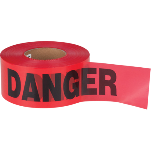 "Danger" Barricade Tape, Bilingual, 3" W x 1000' L, 1.5 mils, Black on Red Rideout Tool & Machine Inc.