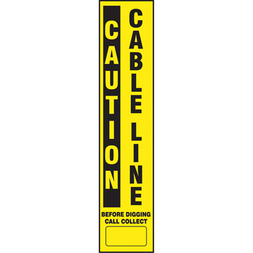 Flexible Marker Stake Decals - Caution Cable Line Rideout Tool & Machine Inc.