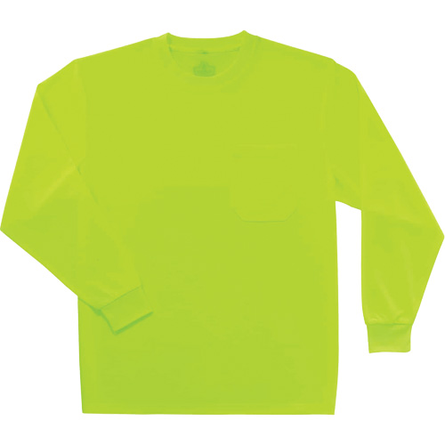 GloWear 8091 Non-Certified Long Sleeve T-Shirt, Polyester, Small, High Visibility Lime-Yellow Rideout Tool & Machine Inc.