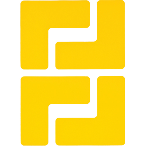 Floor Corner Marks, L, 5" L x 2" W, Yellow, Polyester Rideout Tool & Machine Inc.