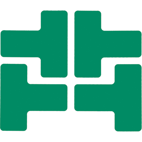 Floor Corner Marks, T, 5" L x 2" W, Green, Polyester Rideout Tool & Machine Inc.