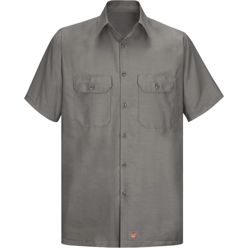Chemise &agrave; manches courtes en tissu ind&eacute;chirable, Hommes, Grand (grande taille), Gris Rideout Tool & Machine Inc.