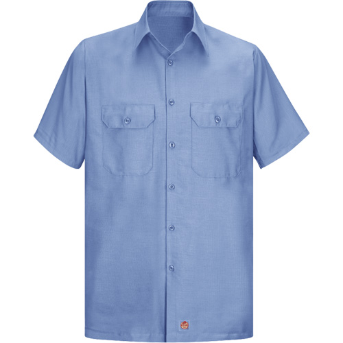 Short Sleeve Ripstop Shirt, Men's, Large (Tall), Blue Rideout Tool & Machine Inc.
