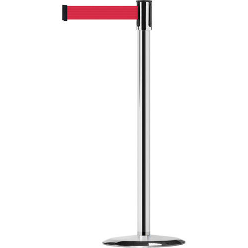 Montant pour barri&egrave;re Slimline TensaBarrier, Acier, 38" h, Ruban Rouge, Longueur du ruban 7,5' Rideout Tool & Machine Inc.