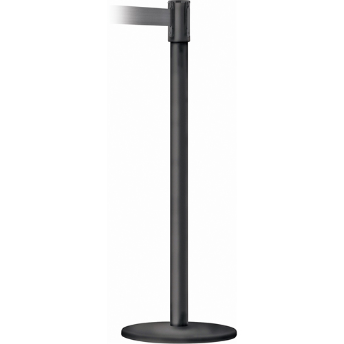Montant pour barri&egrave;re Slimline TensaBarrier, Acier, 38" h, Ruban Noir, Longueur du ruban 7,5' Rideout Tool & Machine Inc.