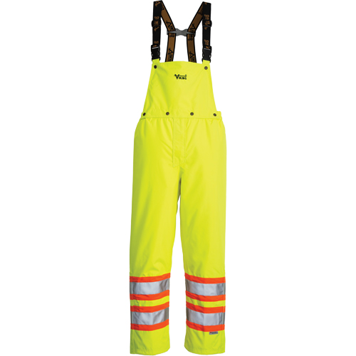 Journeyman Detachable Bib Safety Pants, Polyester, Small, High Visibility Lime-Yellow Rideout Tool & Machine Inc.