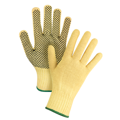 Dotted Seamless String Knit Gloves, Size Medium/8, 7 Gauge, PVC Coated, Kevlar&reg; Shell, ASTM ANSI Level A2/EN 388 Level 3 Rideout Tool & Machine Inc.